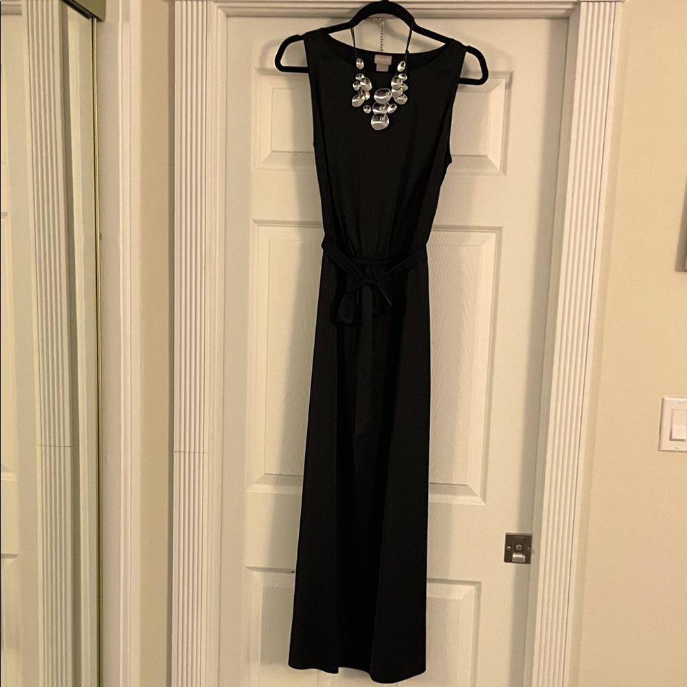 Black size 1=8-10 silky, Chico’s high neck NWOT beautiful and washable dress.